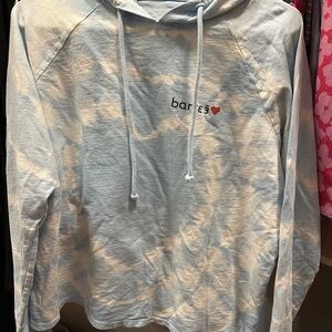 barre3 Light Blue Tie-Dye Hoodie with Heart Detail